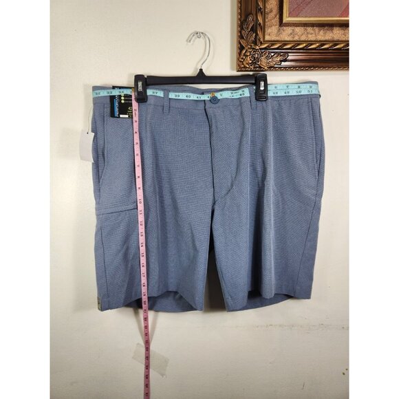 Roundtree & Yorke Mens Performance Shorts 42 Waist Classic Fit Flat Front Blue - Picture 2 of 7